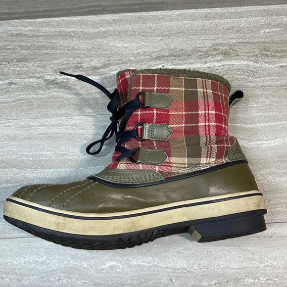 Sorel Tivoli Plaid Waterproof Short Duck Boots Womens Size 9 - Picture 7 of 12